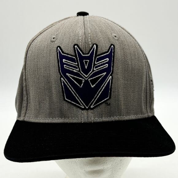 Vtg Transformers Baseball Cap OSFM Gray Denim Futuristic Y2K Nostalgic Cartoon - Picture 1 of 9